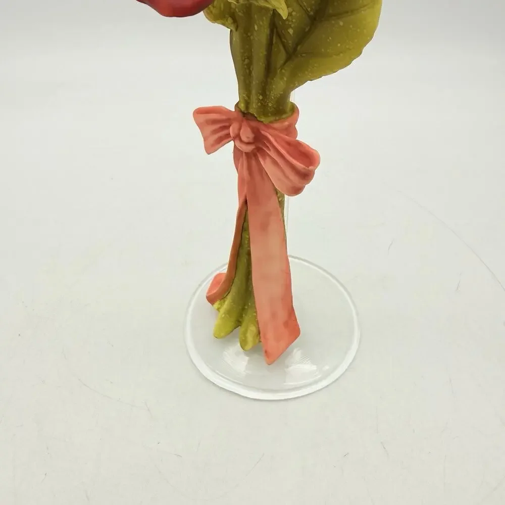 Single Rose Flower Vase With Ceramic Roses On The Side